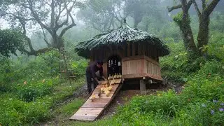 Building a Wooden House for Ducklings | Expanding the Bushcraft Farm in the deep Forest