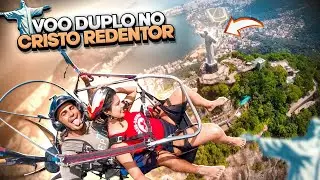 Voo panorâmico no cristo redentor com paramotor