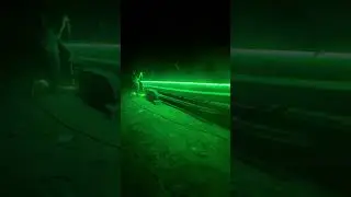 Dad putting the green boat lights up!