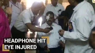 Council Chairman suffers eye injury by headphone thrown by Congress MLAs