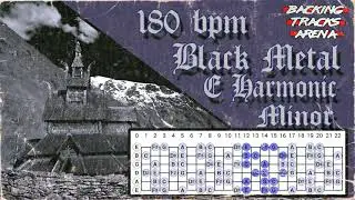 Black Metal Backing Track | E Harmonic minor 180 BPM