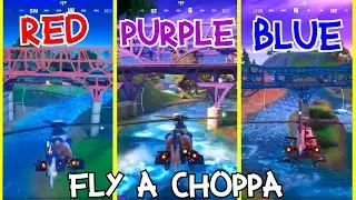 FLY a CHOPPA UNDER PURPLE, RED and BLUE STEEL BRIDGES (Fortnite)