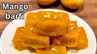 Step-by-Step Mango Barfi  with Coconut Twist | how to make mango barfi at home |