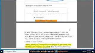 Restore Avast Account password