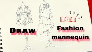 How to draw fashion mannequin✨/how I draw clothes in 4 min (step by step for beginners)