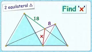 Beautiful Qs from Olympiad. 2 equilateral triangles            #maths #IOQM #geometry #olympiad #408