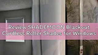 Review SHADEMOON Blackout Cordless Roller Shades for Windows,Free-Stop System Blind with Valance,Pul