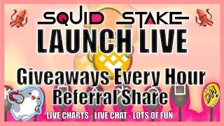 Squid Stake Launch LIVE!! AutoShark LaunchPad! Live Giveaways!