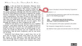 IELTS reading 6 june - IELTS helpline - custom reading (Novel based) 1 passage