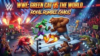 Green Cat vs Bear WWE Ring Fight