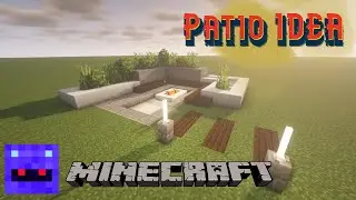 Easy Modern Patio Idea with Firepit Tutorial (Minecraft: Let's Build)