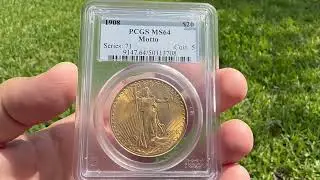1908 Motto PCGS MS64 $20 Featured Rare Coin of the Day