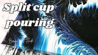The Art of the Split Cup: Phthalocyanine Blue, Black & White in Perfect Harmony 💙🖤🤍 No. 304 #acry...