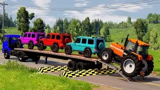 flatbed Truck McQueen | Transportation With Truck - Pothole vs Car #03 BeamNG Drive #beamngdrive