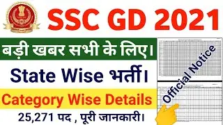 SSC GD State Wise Vacancy 2021|SSC GD Category Wise Vacancy Notification Out | SSC GD Vacancy Detail