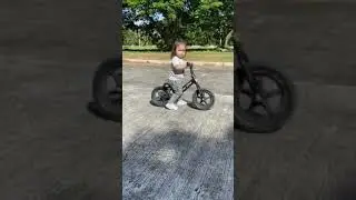 2 years old Blake first time riding balance bike🚲
