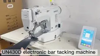 Electronic Bar Tacking Machine with optional press foot for envelop sewing & button sewing clamp