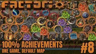 Factorio 100% Achievements | Default Map | #8 Blue Science & Robots!