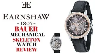 (4K) EARNSHAW BAUER SKELETON MEN'S WATCH REVIEW MODEL: ES-8061-07