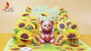 Get well soon card handmade making 3D popup