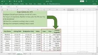 How to calculate gratuity in Excel with 4 years experience