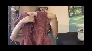 Knitting addiction half & half triangle wrap turns into blanket project.  Knitting podcast