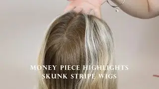 Money Piece Highlights Skunk Stripe Wigs #moneypiece #hairwig #highlightwig #wigs