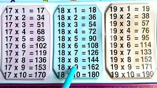 Learn Table of 17, 18 and 19 | Table of 17 |Table of 18 | Table of 19 | Maths Tables |Part2 |RSGauri