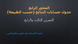 التمرين الثالث والرابع من جدول حسابات النتائج