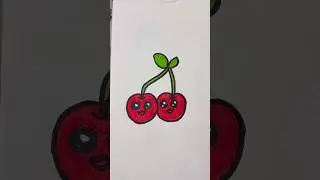 Easy cherry 🍒 draw ✍🏻