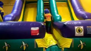 monkey Joe loves sliding