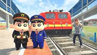 Shinchan & Pinchan Become Train pilot 💥 In Indian Theft auto 💥 ll Jack was shocked 😯