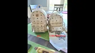 Comparison and what fits - MCM Bebe Boo x mini Backpack (Berlin Gold)  vs MCM Mini Backpack (Beige)