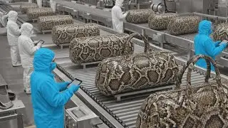 Inside Python Farming: Meat & Skin Process Explained with AI Technology | Snake Farming Reality
