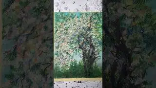 Apple tree with soft pastels #softpastel #shorts