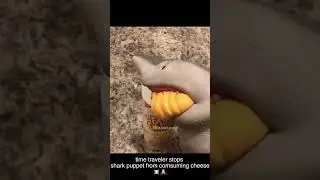 AI Time Traveler Stops Shark Puppet💀🙏  #memes #timetravel #ai #sharkpuppet #brainrot
