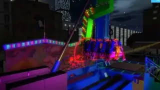 Funfair Ride Simulator 4 Mega Spin / Giant Loop at night