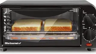 Elite Gourmet ETO236 Personal Compact 2 Slice Countertop Toaster Oven with 15 Minute Timer