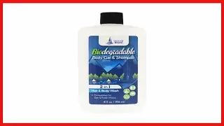 Biodegradable Shampoo & Body Wash Organic 8 oz Bottle Soap - 2-in-1 Hair & Body Wash, For Fresh