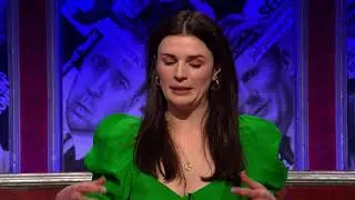 Aisling Bea @forest green dress, cleavage