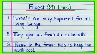 20 lines essay on forest in English | Forest essay in English 20 lines | Importance of forest