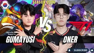 HLE Gumayusi CORKI vs T1 Oner YUNARA ADC - Patch 26.2 KR Ranked | lolrec