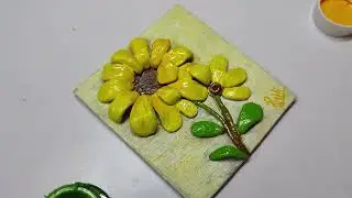 Clay Flower || Altered Canvas #artsandcrafts