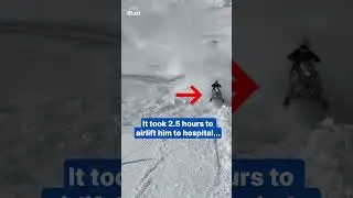 Shocking moment a snowmobiler triggers an avalanche