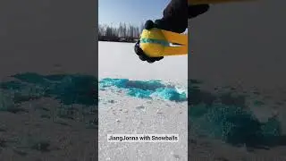 Winter ice magic ❄️🩵 #snow #snowballs #it'ssing #nomoresnow #snowball