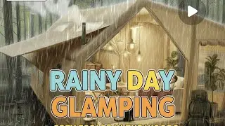 3 Day’s glamping challenge 😱Cozy Rainy Day Glamping ☔ | Peaceful Cabin in the Forest #handmade 