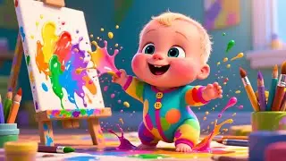 Painting Colors With Baby 🎨🌈 | Learn Colors for Kids | Preschool Painting Video