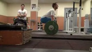 Взятие на грудь с пола (power clean), 40 кг