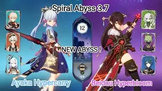 Ayaka Hypercarry & Beidou Hyperbloom - NEW Spiral Abyss 3.7 - Floor 12 9 stars | Genshin Impact