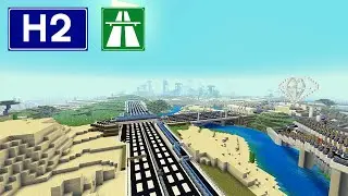 Minecraft motorway H2 update ( 3 lanes LT-Fore) 2